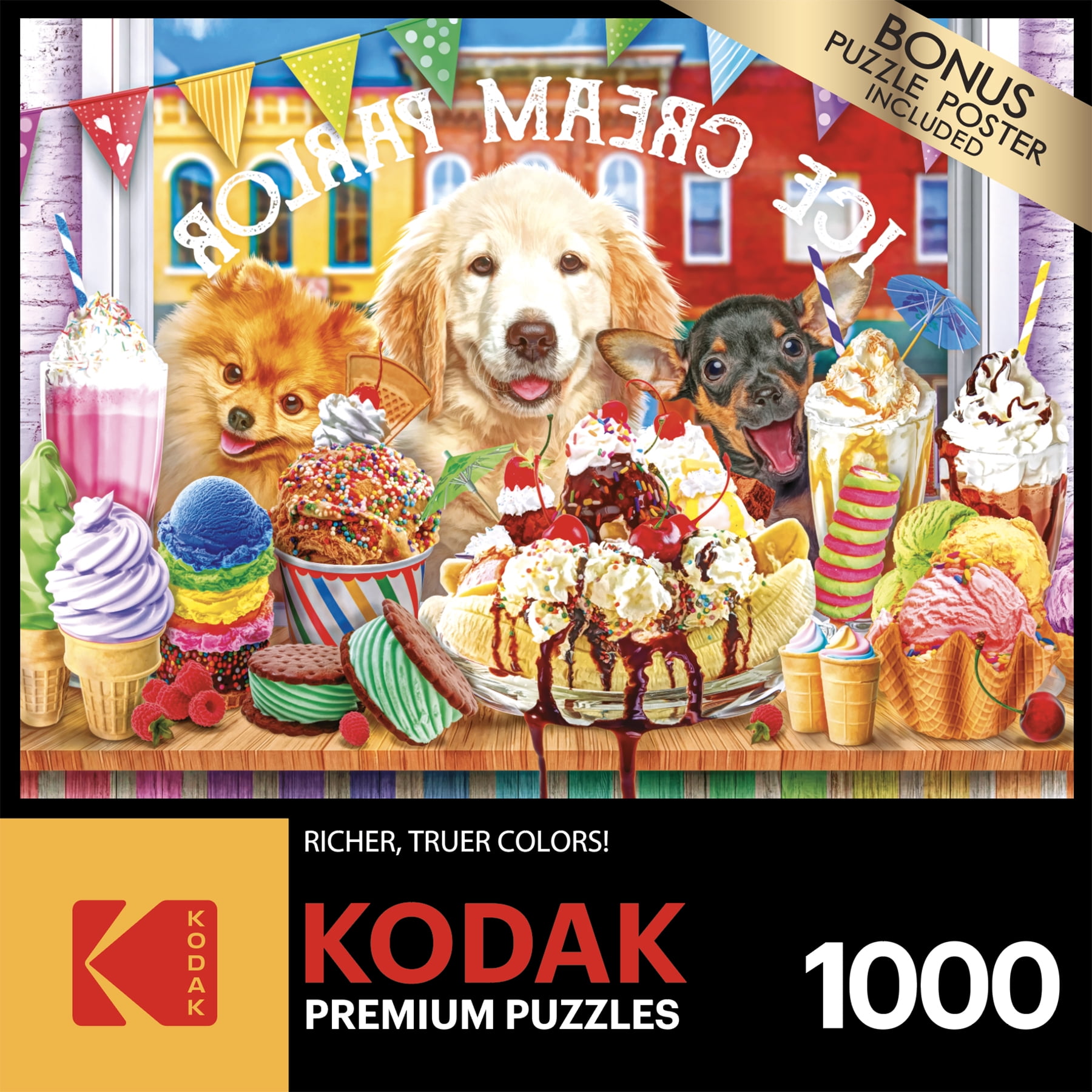 Cra-Z-Art Kodak 1000-Piece Ice Cream Parlor Pups Jigsaw Puzzle