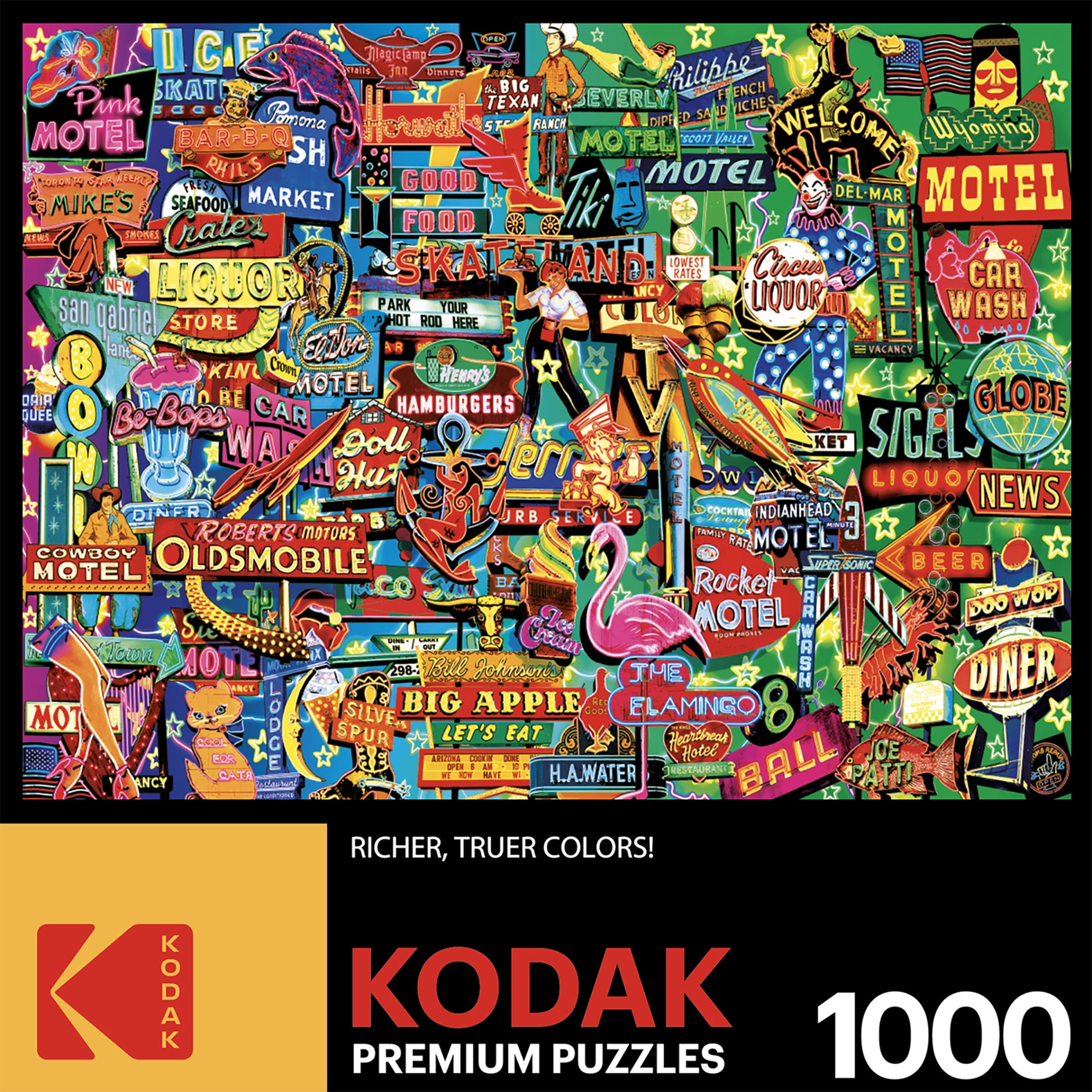 絵札　エクシクセット Cra-Z-Art Kodak 1000-Piece Neon Retro Signs Adult Jigsaw Puzzle