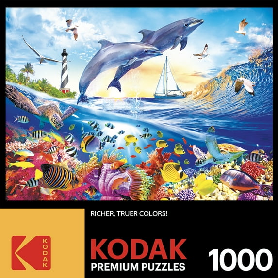 Cra-Z-Art Kodak 1000-Piece Playful Summer Dolphins Adult Jigsaw Puzzle