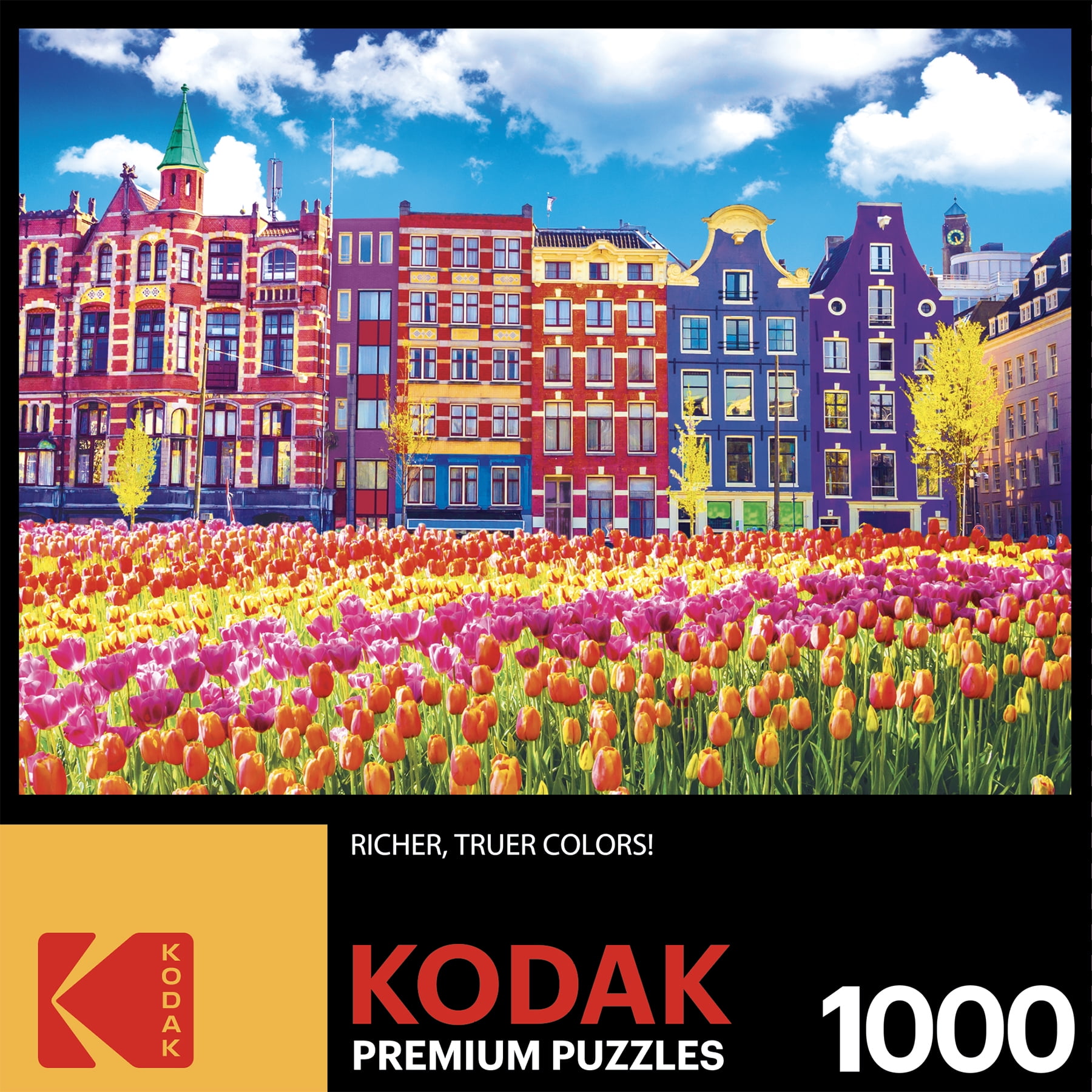 Cra-Z-Art Kodak 1000-Piece Traditional Old Building and Tulips in Amsterdam Jigsaw Puzzle