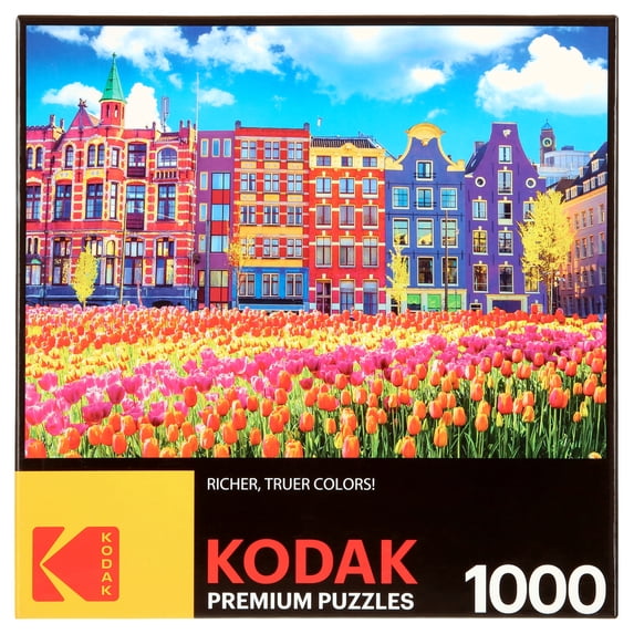 Cra-Z-Art Kodak 1000-Piece Traditional Old Building and Tulips in Amsterdam Jigsaw Puzzle