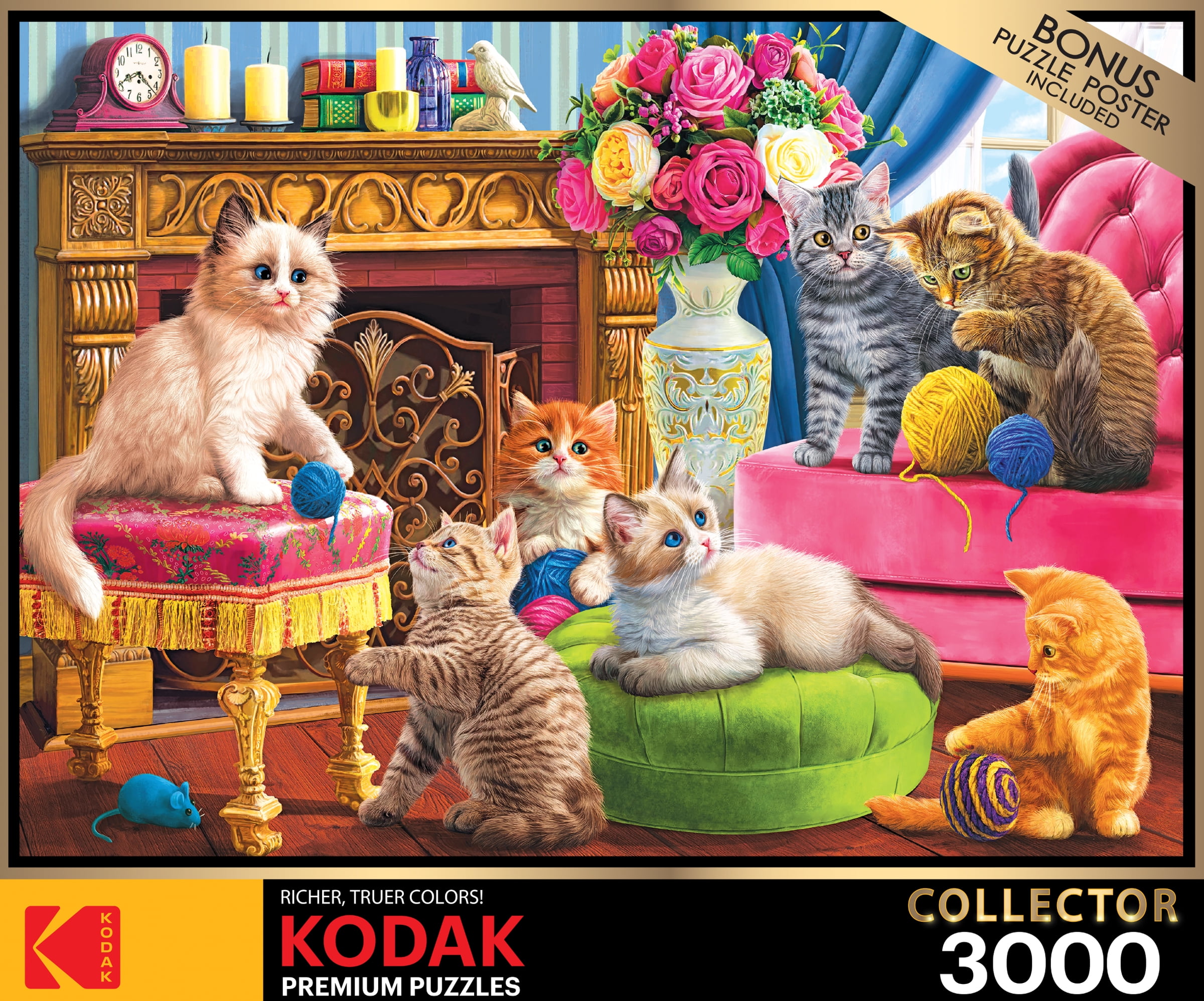 Cra-Z-Art Kodak 3000-Piece Kittens by Fireplace Jigsaw Puzzle