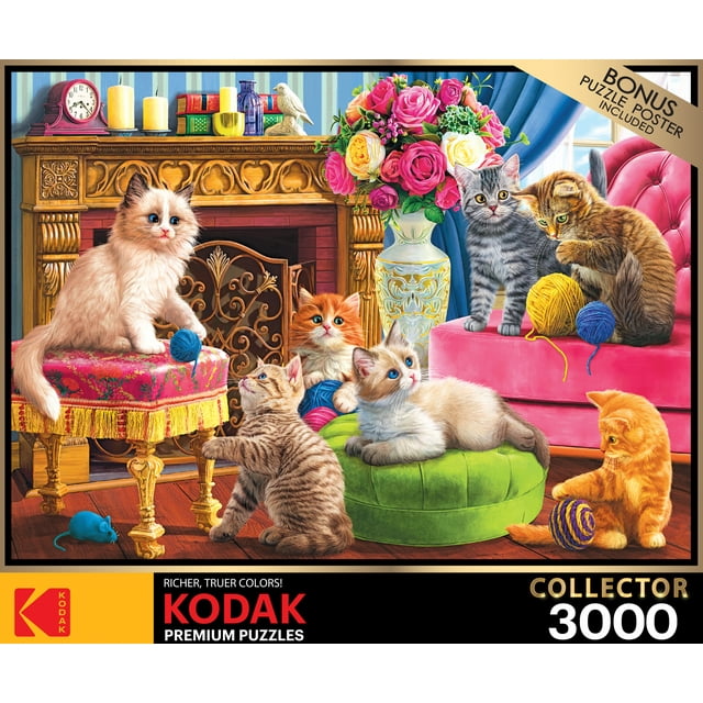 Cra-Z-Art Kodak 3000-Piece Kittens by Fireplace Jigsaw Puzzle - Walmart.com