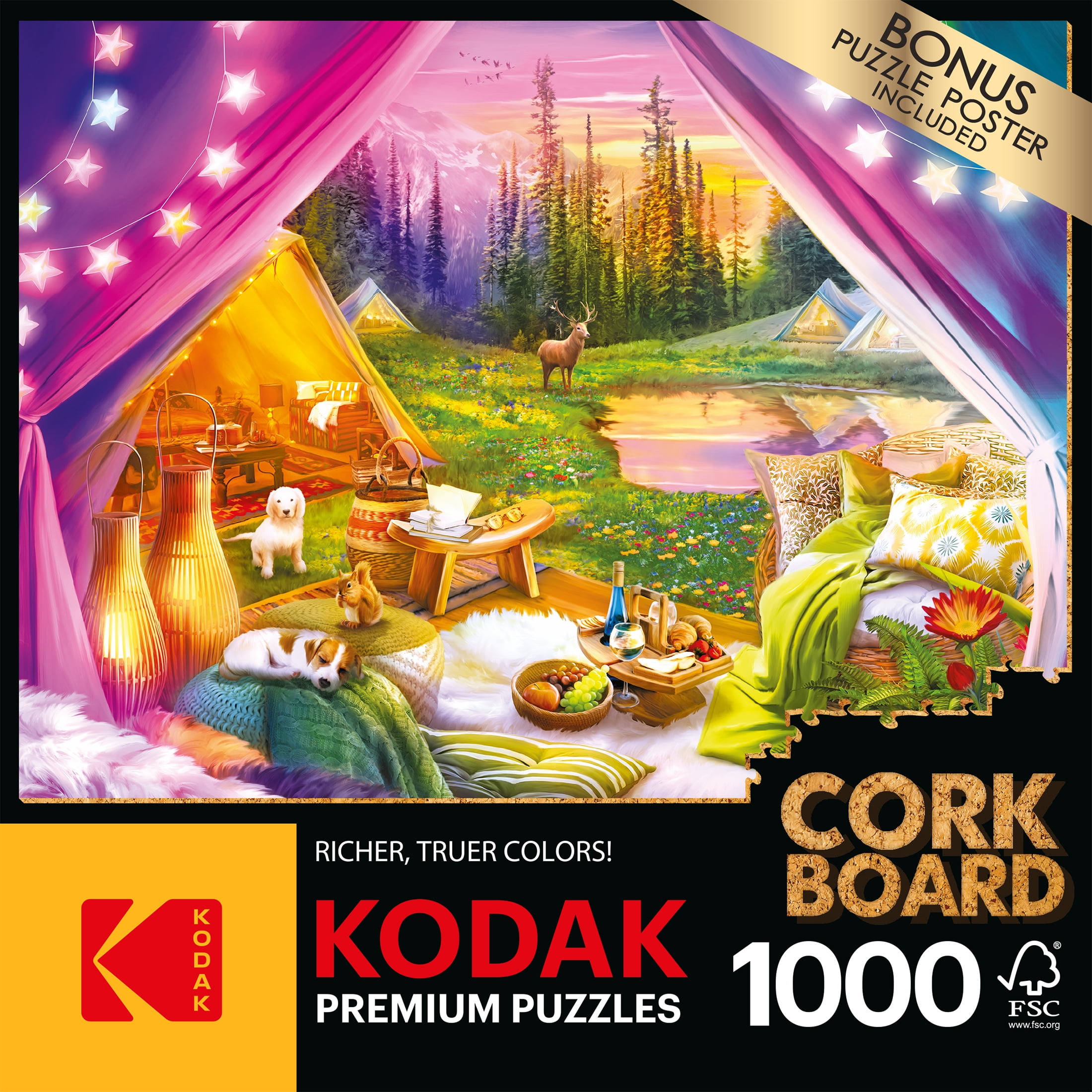 Kodak Premium Puzzle „Life Is A Box Of Colors“ – 1000 Teile, Herz Aus Buntstiften, Inkl. Poster