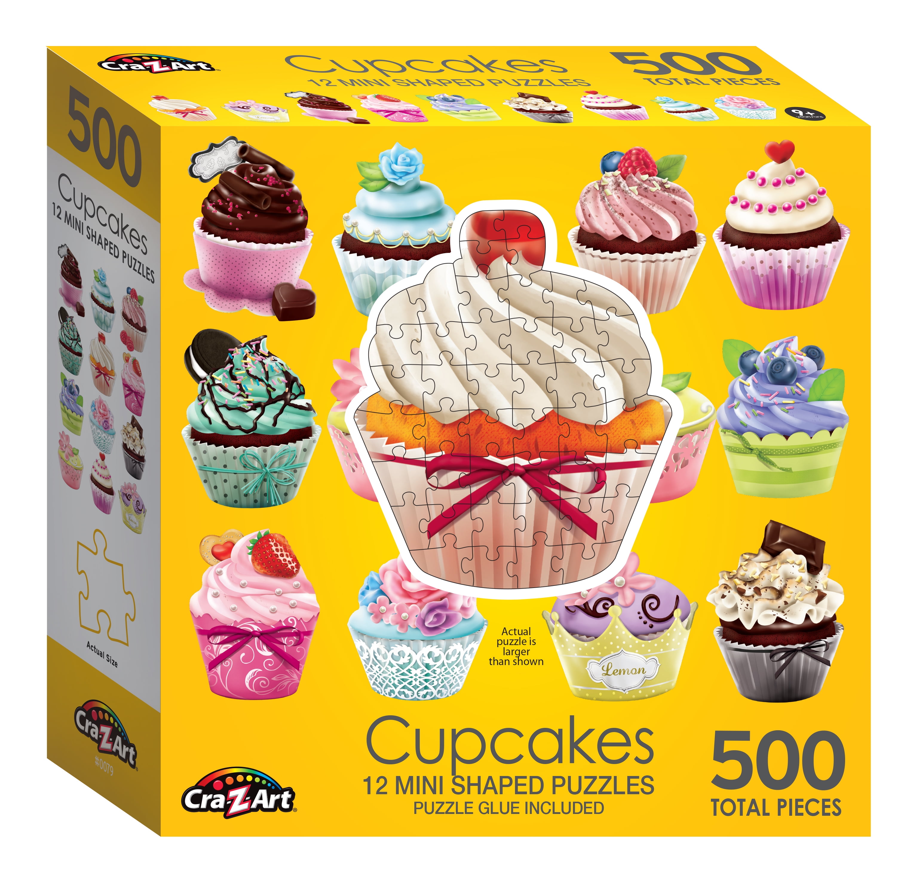 Cra-Z-Art Multi-Shaped Cupcakes Jigsaw Puzzles, 500 Total Pieces