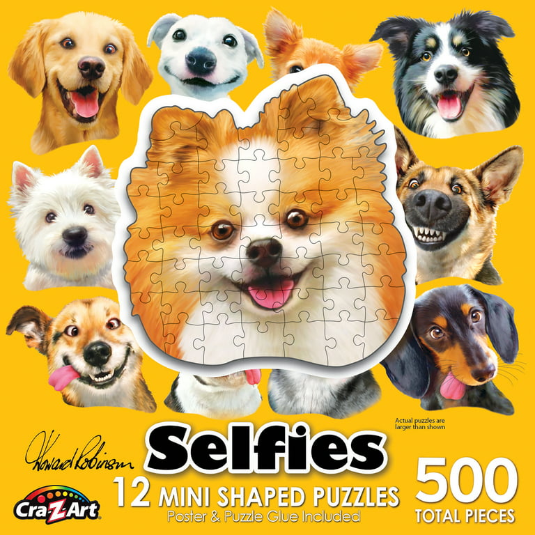 Cra-Z-Art Multi-Shaped 500-Piece Dog Selfies Jigsaw Puzzle