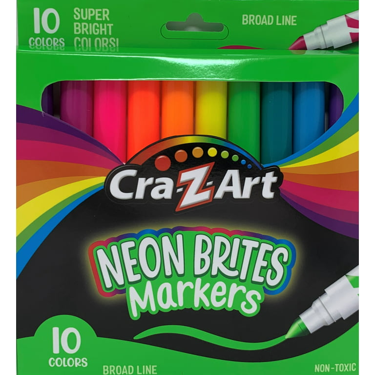 Cra-Z-Art Neon Broad Line Markers, 10 Count