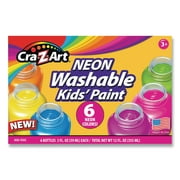 Cra-Z-Art Neon Washable Kids' Paint 6 Assorted Neon Colors 2 oz Bottle 6/Pack 106466