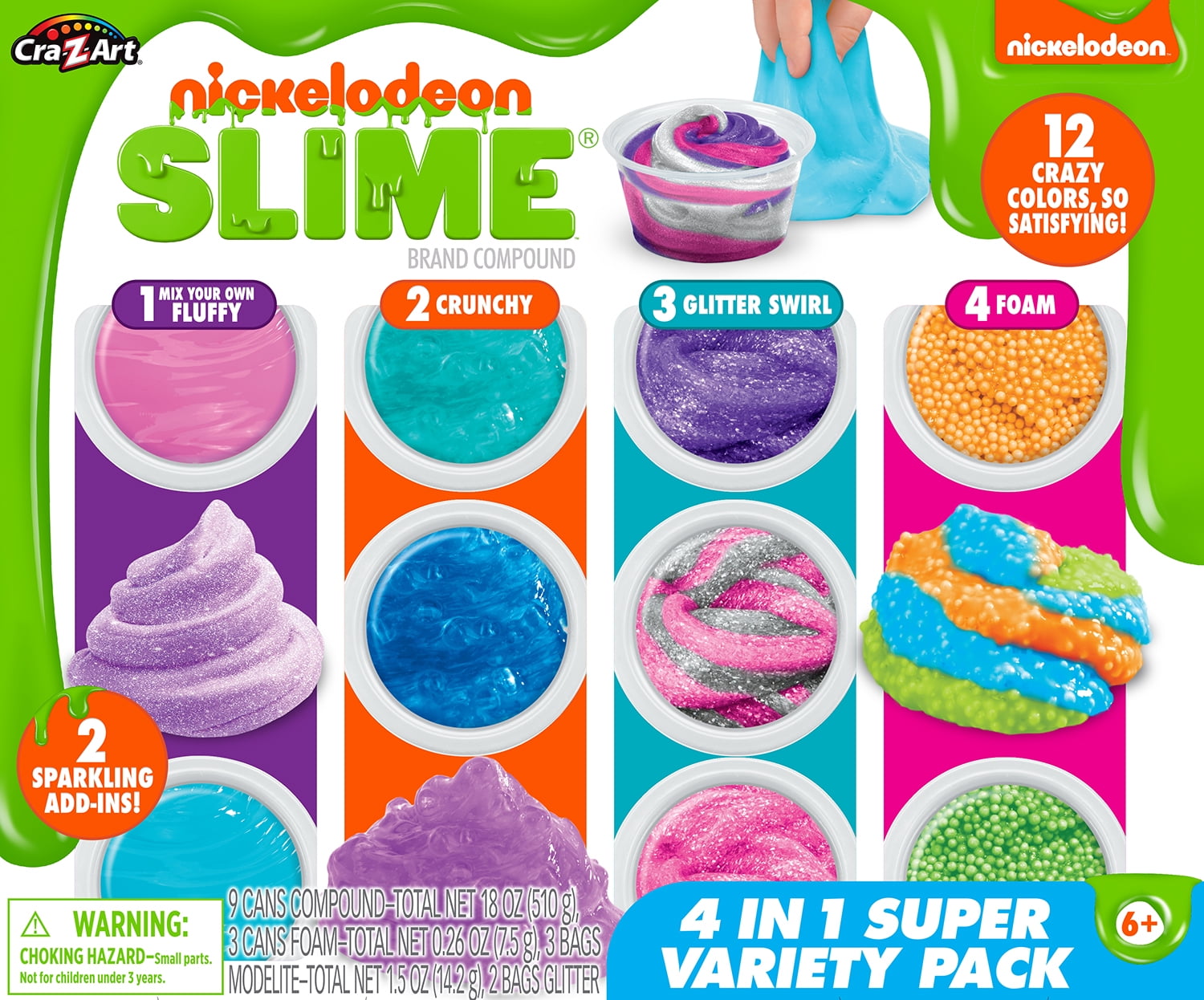 Cra-Z-Art Nickelodeon Slime Surprise Slime Jars 1 Count (Style may var –