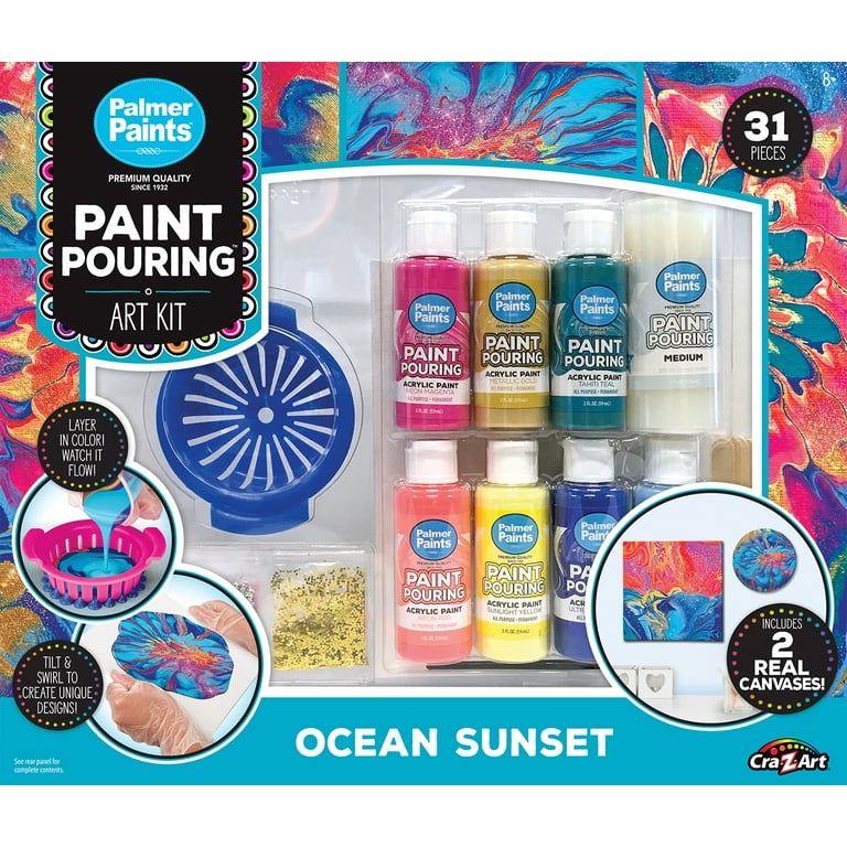 Cra-Z-Art Palmer Acrylic Pouring Paint Kit - Ocean Sunset