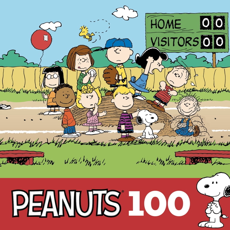 Peanuts Jigsaw Puzzle, 100 Pieces, Baseball Theme Featuring