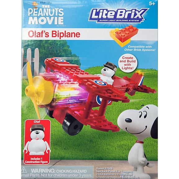 Cra-Z-Art Peanuts Lite Brix Olaf's Biplane