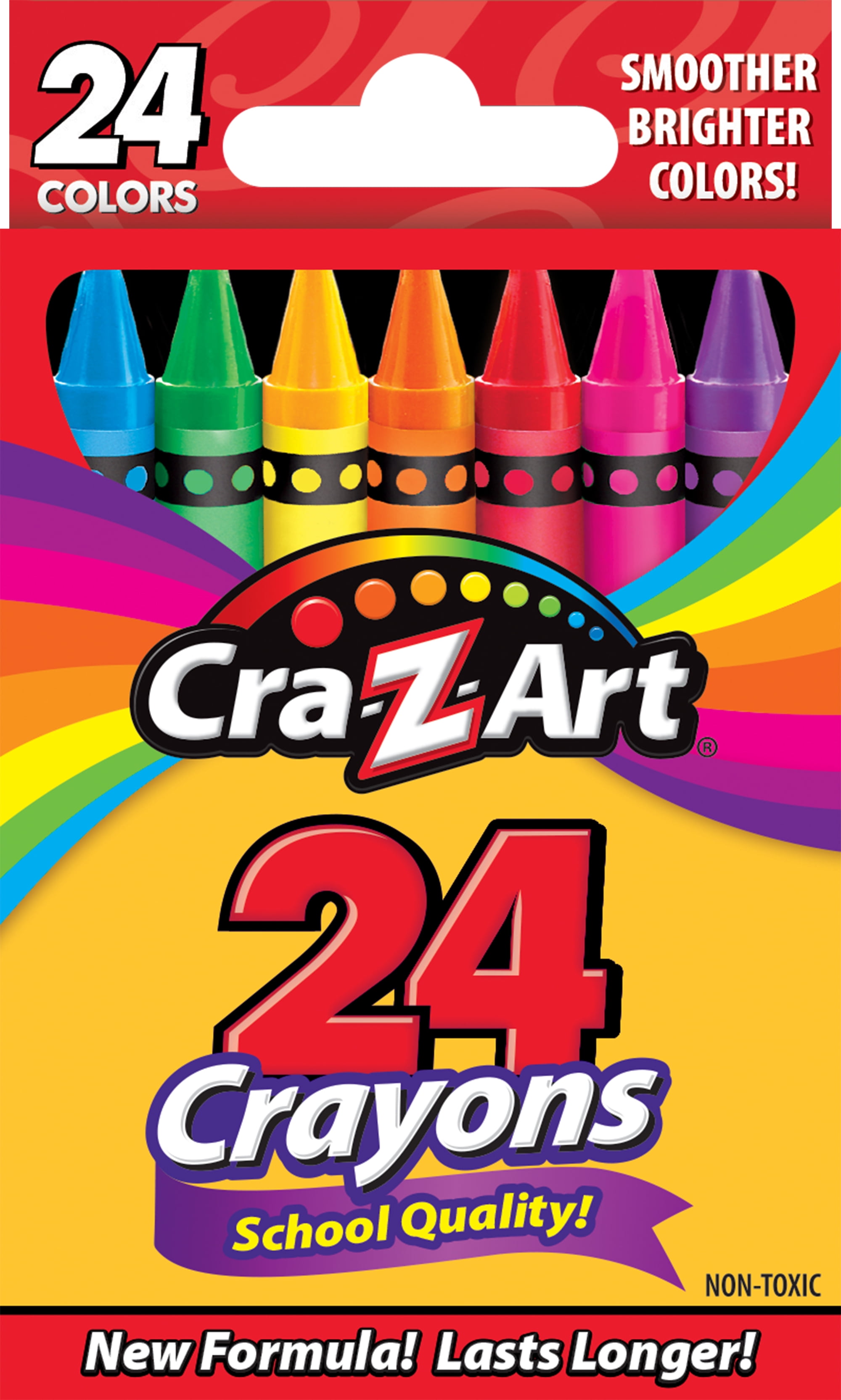 CraZArt School Quality Multicolor Crayons, 24 Count, Back to School