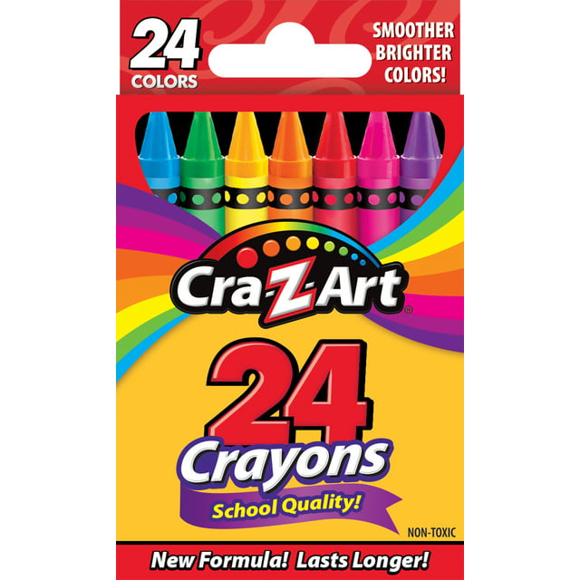 Cra-Z-Art School Quality Multicolor Crayons, 24 Count, Back to School Supplies