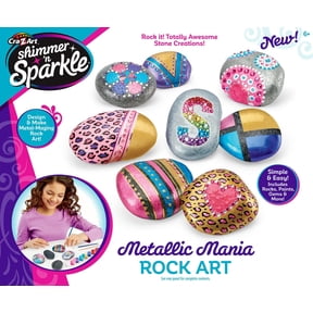 Cra-Z-Art Shimmer and Sparkle Metallic Madness Rock Art, Multicolor Kit for Ages 6 and up