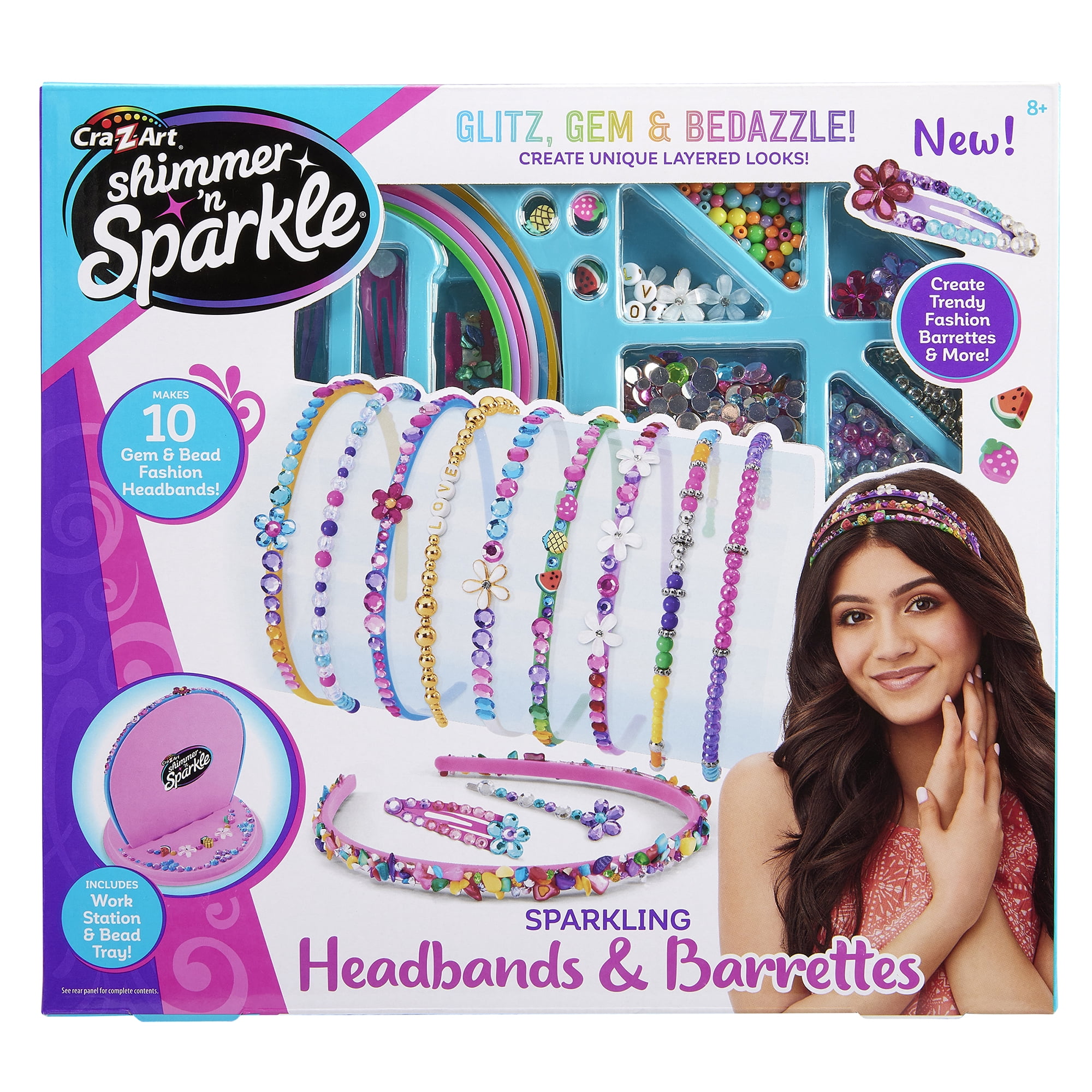 Cra-Z-Art Shimmer 'n Sparkle Sparkling Headband and Barrettes Hair Accessories Ages 8 and Up