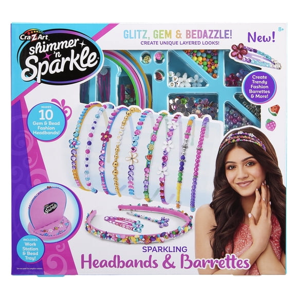 Cra-Z-Art Shimmer 'n Sparkle Sparkling Headband and Barrettes Hair Accessories Ages 8 and Up