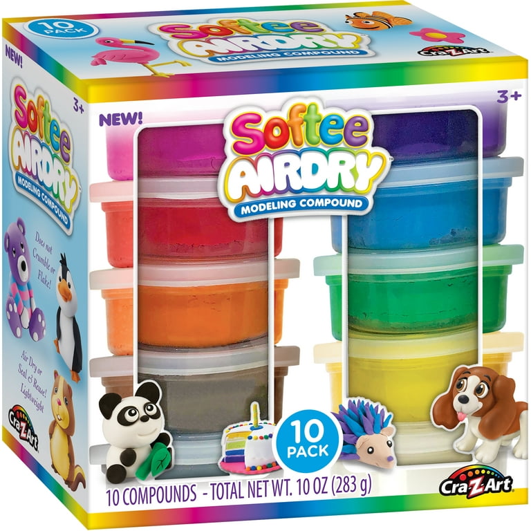 Cra-Z-Art Softee Air Dry Clay Set, Multicolor 10 Pack, Child