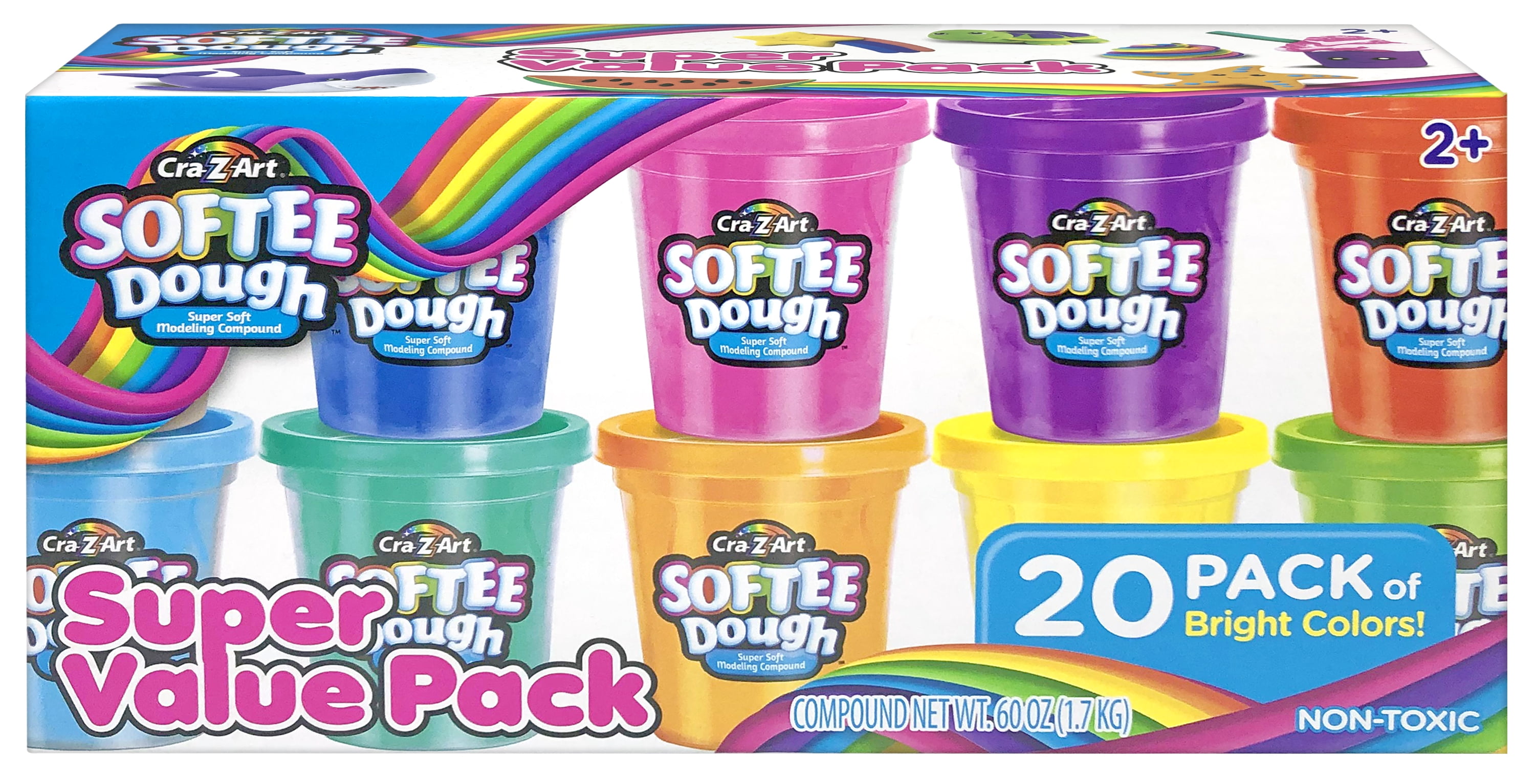 CraZArt Softee Dough 20 Count 3oz Cans, Multicolor, Unisex Child Ages