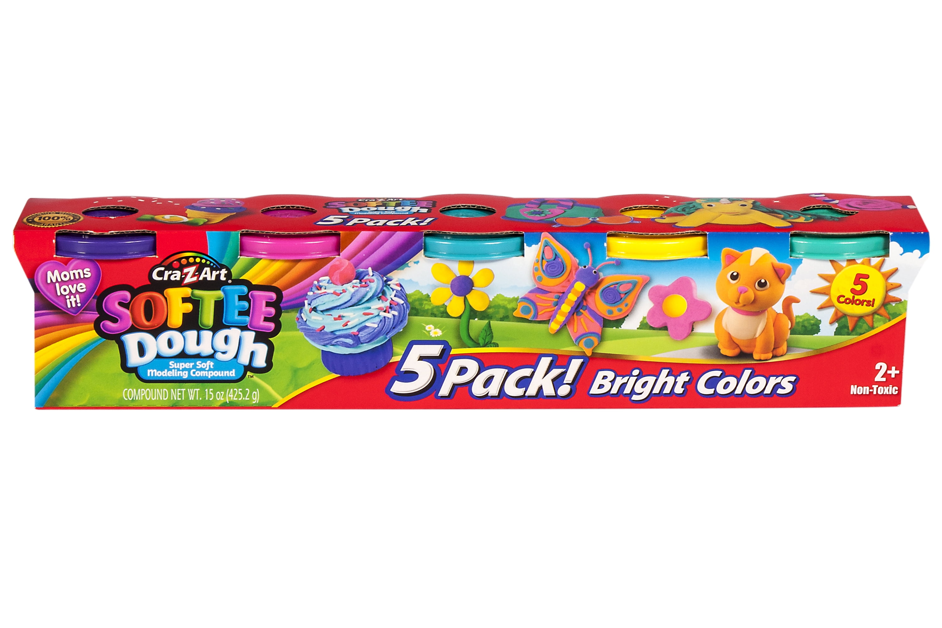 CraZArt Softee Dough 5 Pack, 1 Multicolor Set, Child Ages 2 and up