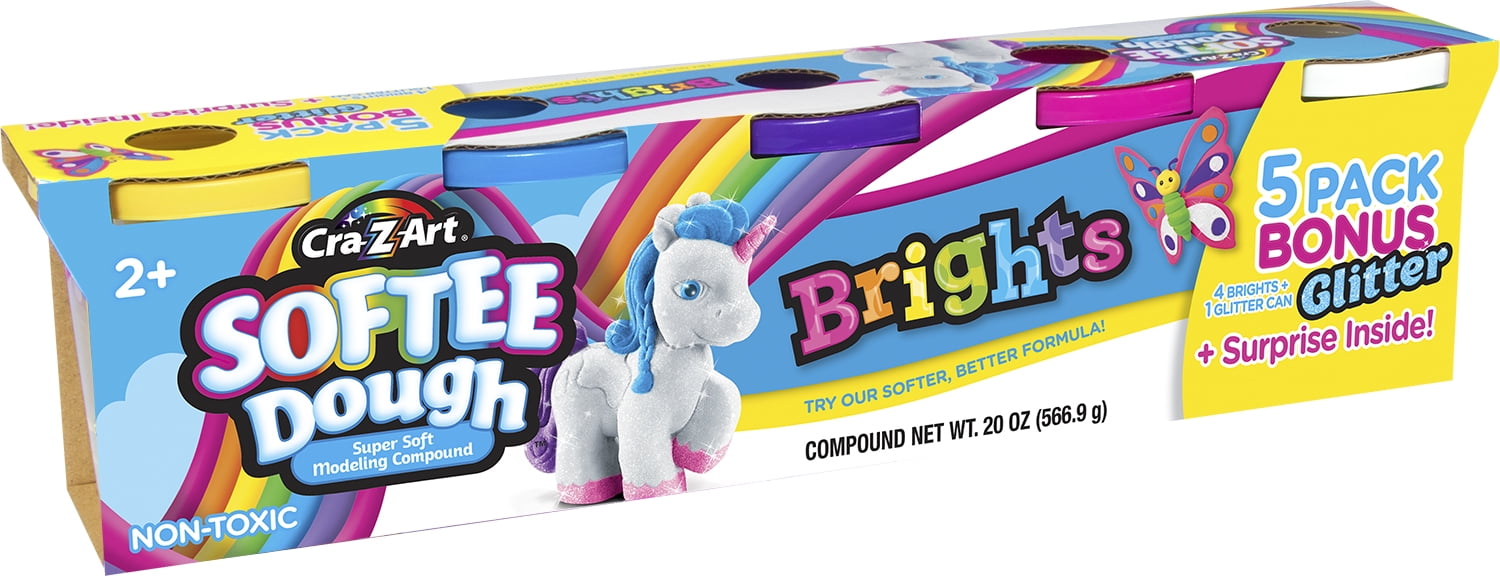 CraZArt Softee Dough 5 Pack of Bright Super Soft Softee Dough
