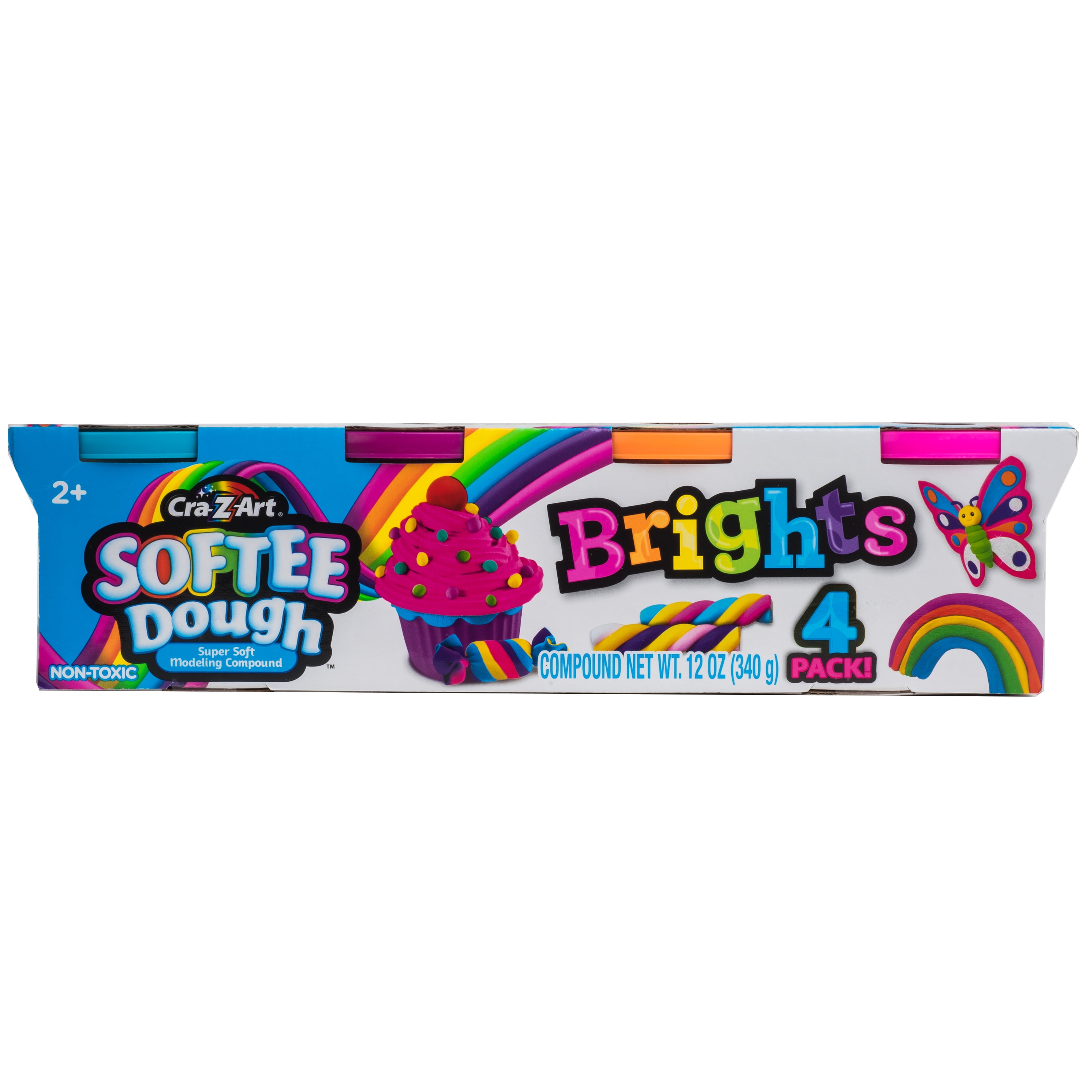 Cra-Z-Art Softee Dough Brights 4 Pack, Multicolor Play Dough