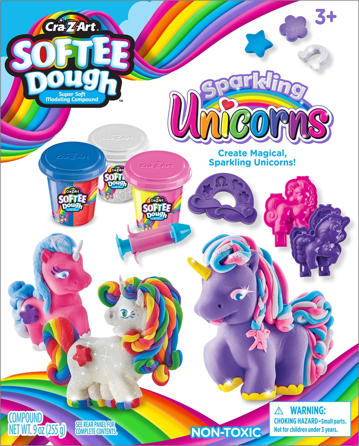 White Unicorn Rainbow Glitter Sensory Play Dough - Sweetpea and Co.