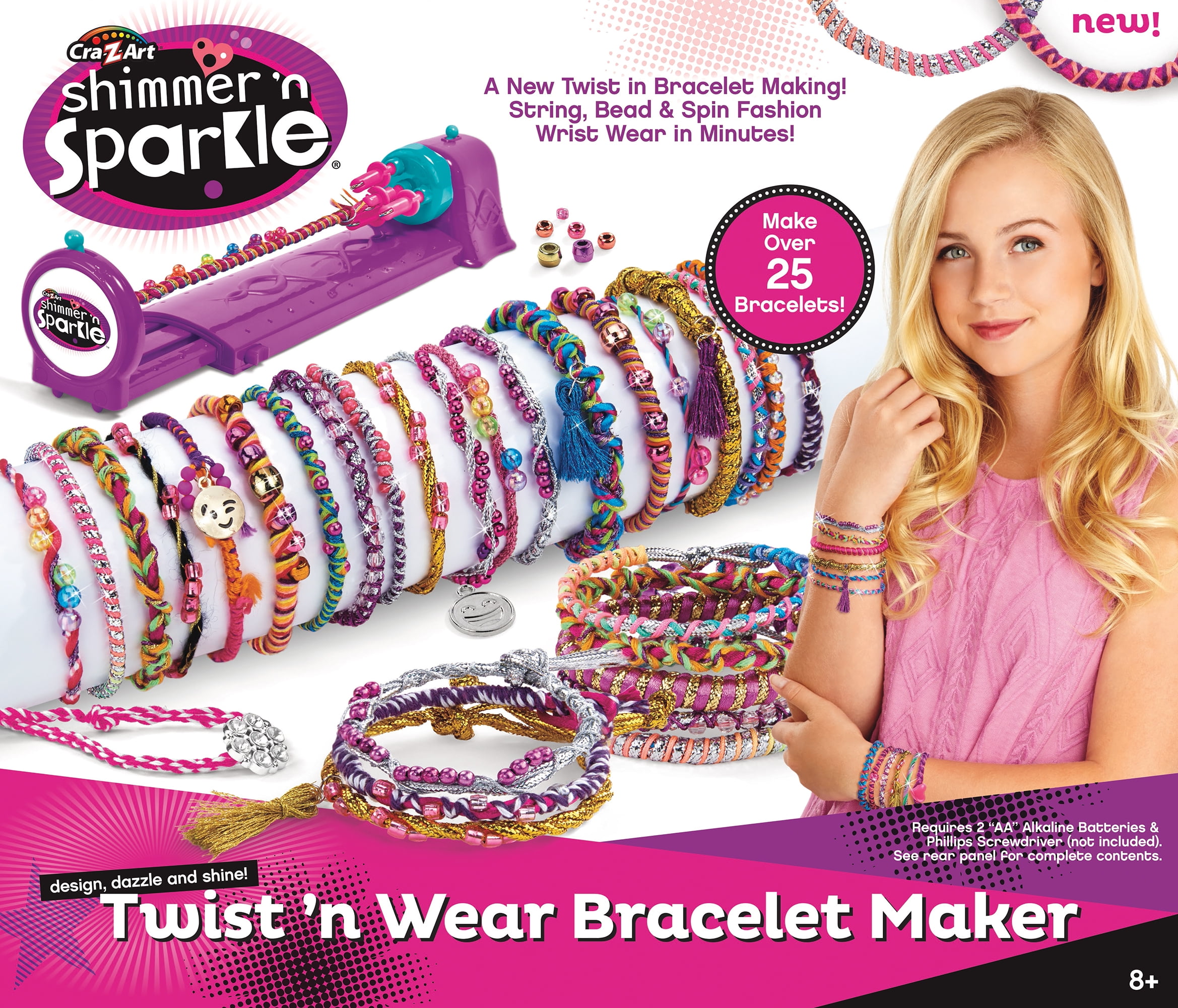 CRA-Z-Art Shimmer ‘N Sparkle 2-in-1 Spin & Bead Friendship Studio Bracelet  Maker