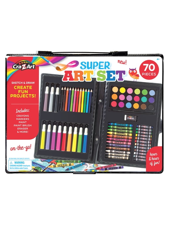 Super Art Set-70 Piece Set Toy for Creative Exploration, Best Gift for Kids Ages 4 & up