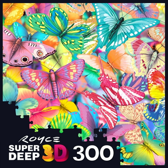 Cra-Z-Art Super Deep 3D 300-Piece Butterfly Magic Adult Jigsaw Puzzle