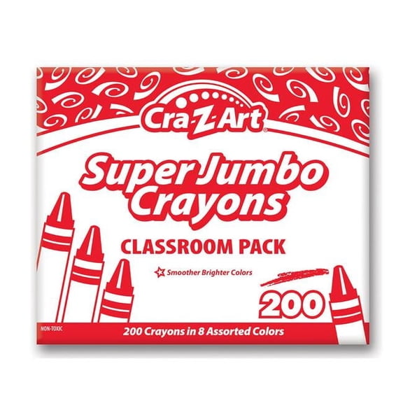 Cra-Z-Art Super Jumbo Crayon Classroom Pack (200 Count)