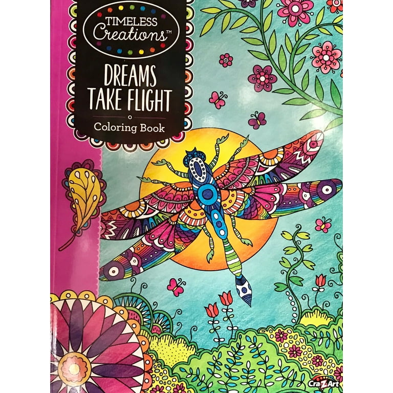 Cra-Z-Art Timeless Creations Adult Coloring Book, Dreams Take Flight, 64  Pages