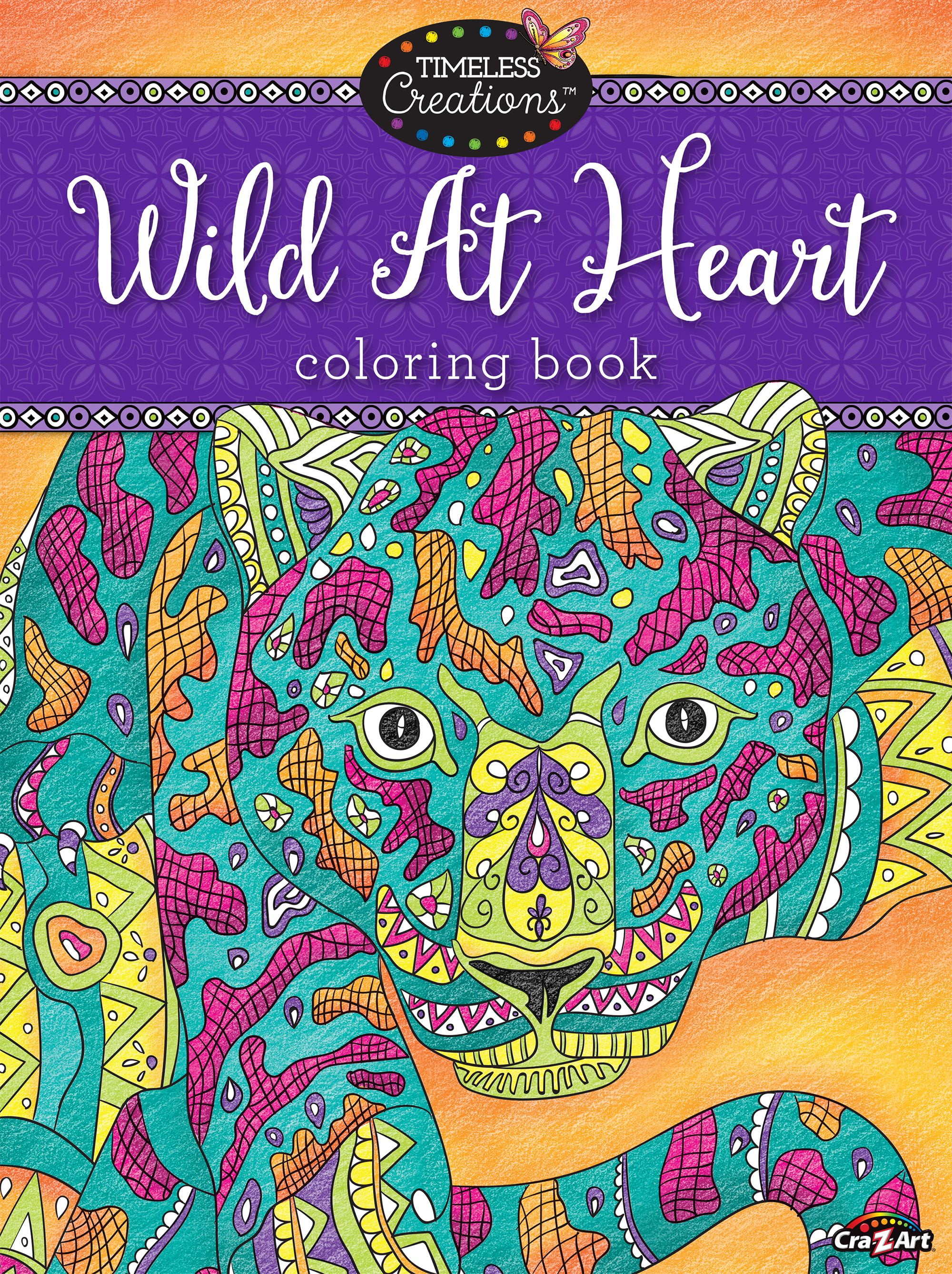 Cra-Z-Art’s Timeless Creations Adult Coloring Book, Wild at Heart, 64 Pages