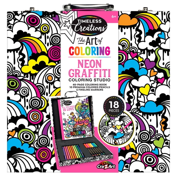 Cra-Z-Art Timeless Creations Adult Neon Graffiti Coloring Set