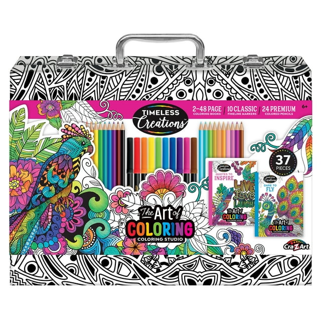 Cra-Z-Art Timeless Creations Multicolor Adult Coloring Drawing Set, Beginner to Expert