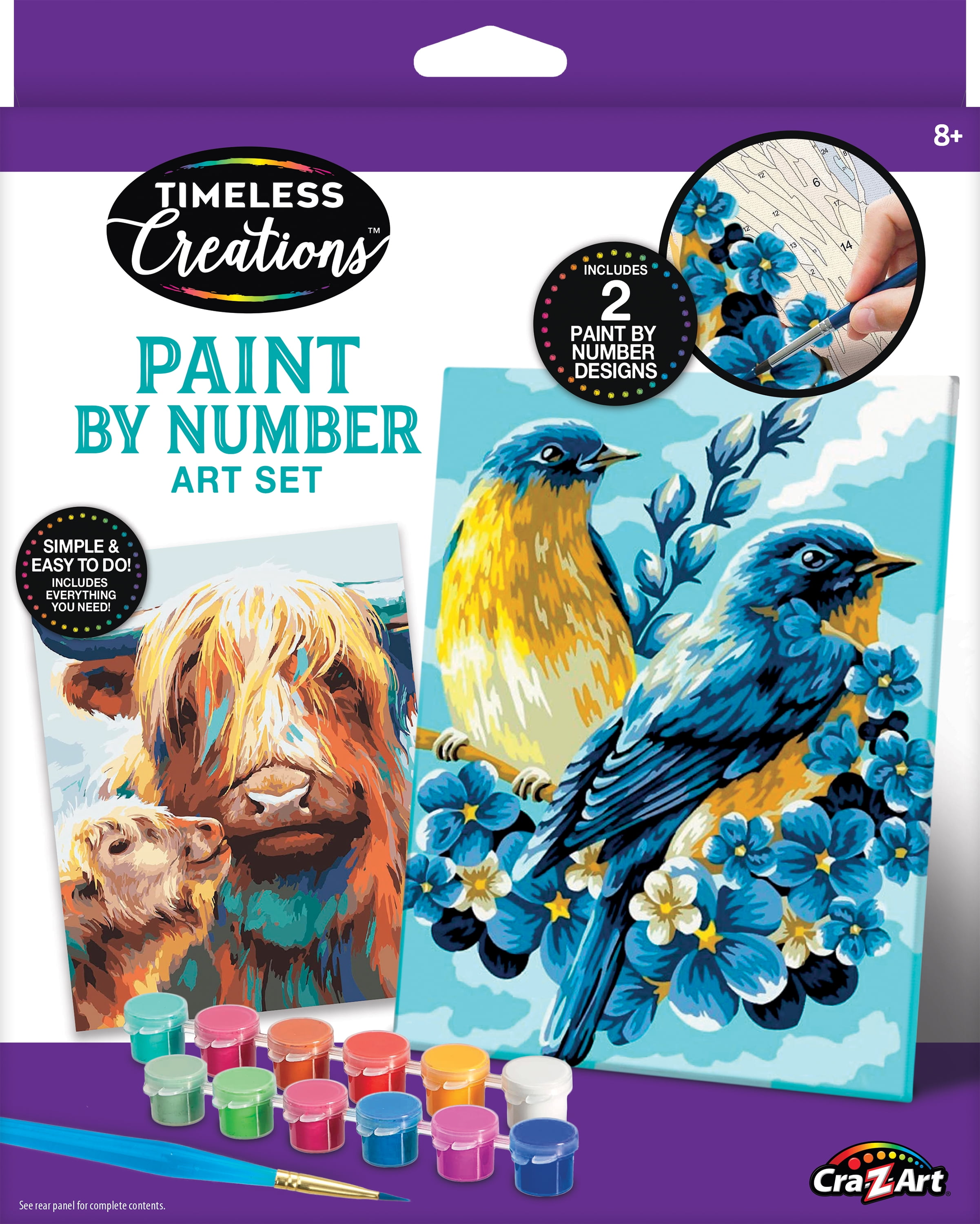 CraZArt Timeless Creations Paint by Number, Multicolor Painting Set, Beginner, Ages 8 and up