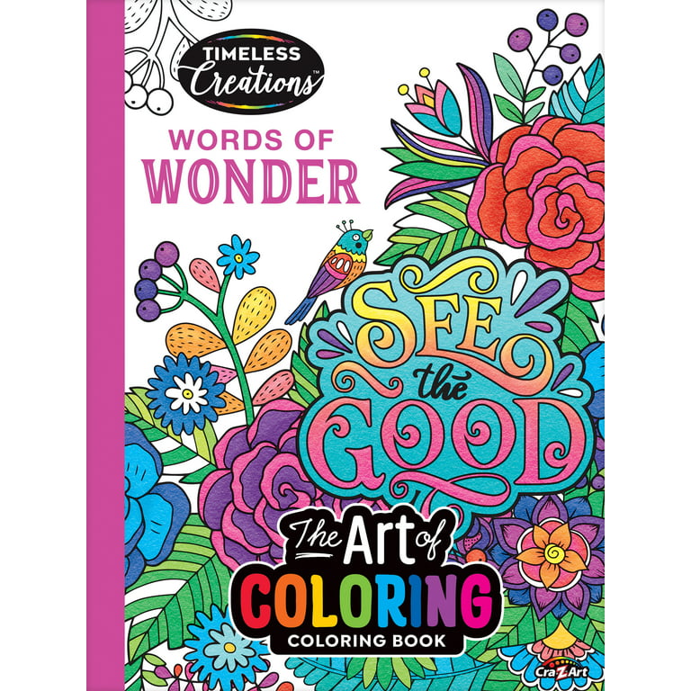 Cra-Z-Art: Timeless Creations, Words of Wonder New Adult Coloring Book, 64  Pages