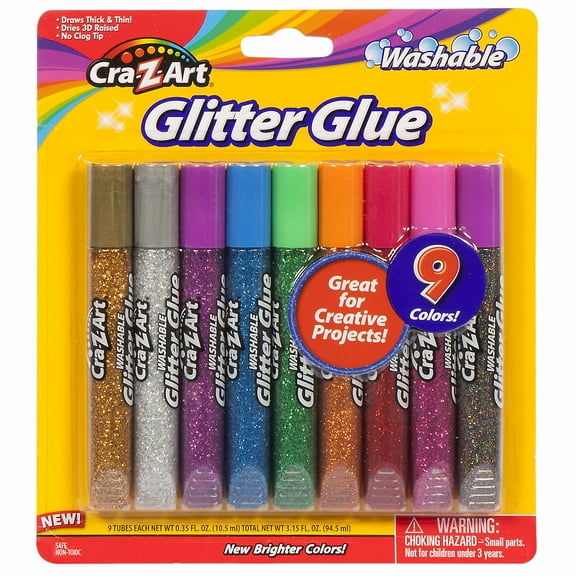 Cra-Z-Art Washable Glitter Glue - 9 Count