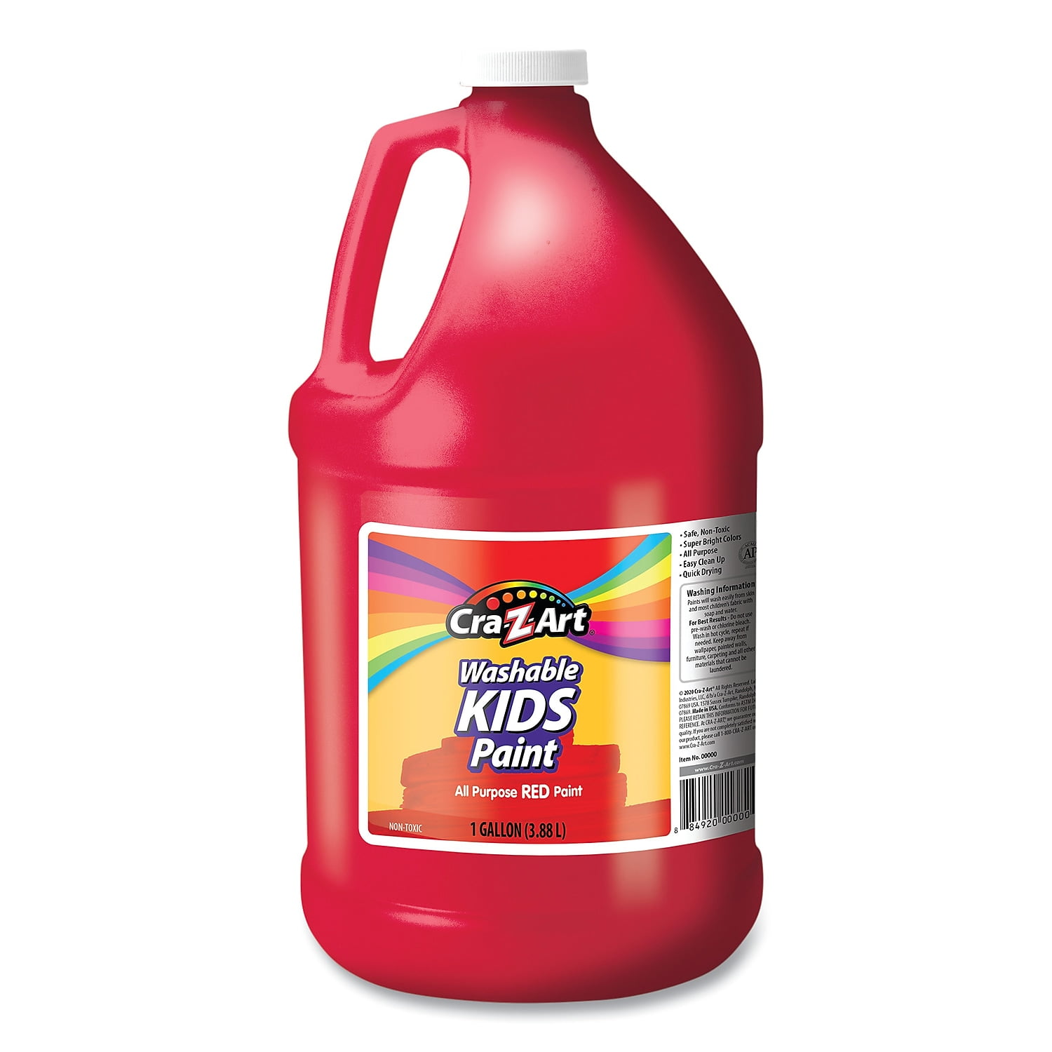 Washable Paint, Red, 1 gal Bottle Washable Paint, Red, 1 gal Bottle