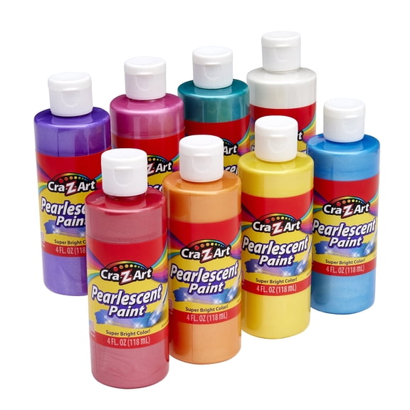 Cra-Z-Art Washable Pearlescent Paint, Assorted Colors, 8-Count Pack