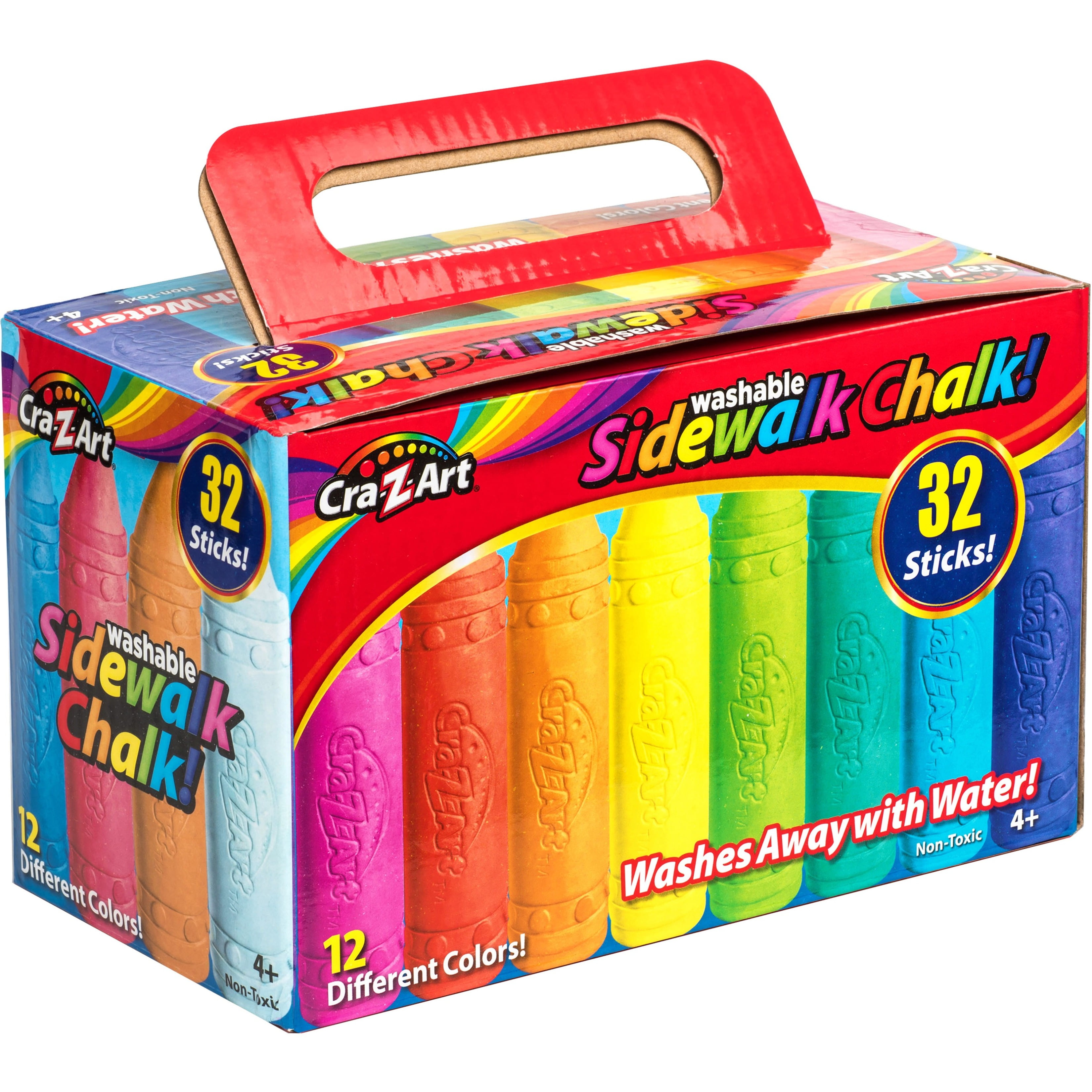 Cra Z Art Sidewalk Chalk, Washable - 32 sticks