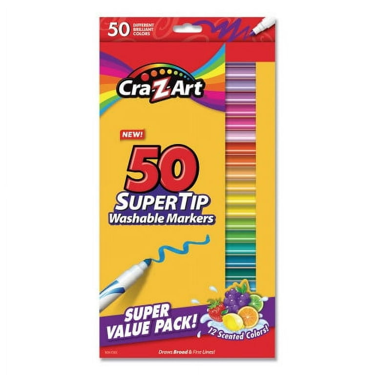 Washable SuperTip Markers, Fine/Broad Bullet Tips, Assorted Colors, 50/Set Washable SuperTip Markers, Fine/Broad Bullet Tips, Assorted Colors, 50/Set