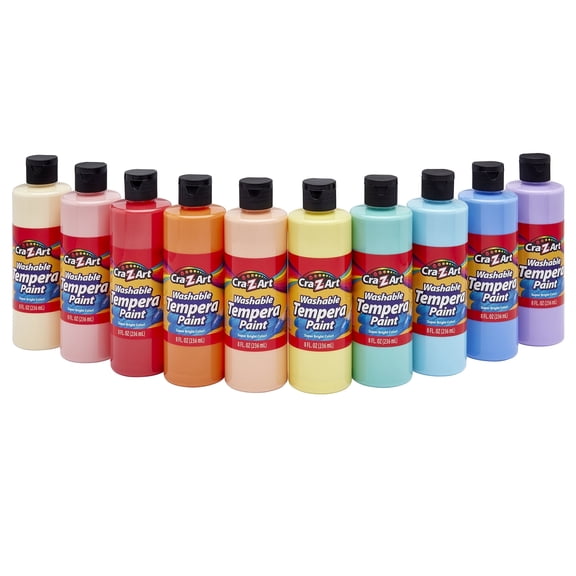 Cra-Z-Art Washable Tempera Paint 8oz, 10ct - Pastels