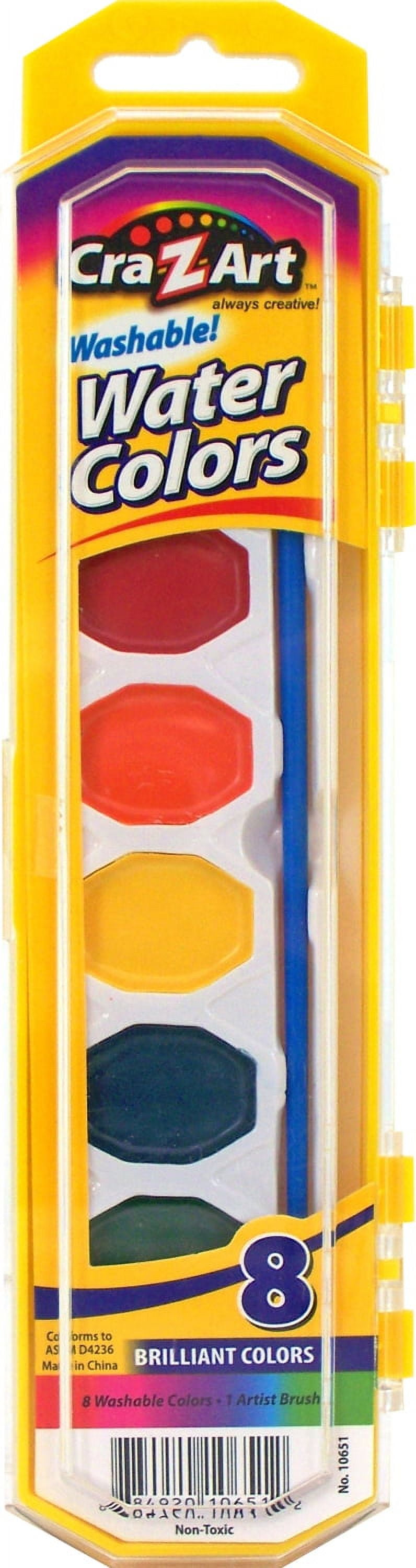 Cra-Z-Art Washable Watercolor Paints, Hinged Storage Case, 8
