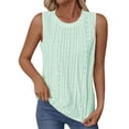 thumbnail image 1 of Craaazy Athletic Shirts for Women Sleeveless Solid Color Round-neck Pleated Summer Clothes Gifts, 1 of 9