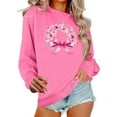 thumbnail image 1 of Craaazy Breast Cancer Awareness Sweatshirts for Women Funny Long Sleeve Survivor Shirt Pink Ribbon Graphic Gifts Support Tops Rou nd Neck Pullover, 1 of 4