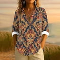 thumbnail image 1 of Craaazy Button Down Shirts For Women Casual Women's Long Sleeve Lapel Button Top Fashion Loose Plaid Shirts Fashion Printed T-Shirt Gifts For Women, 1 of 5