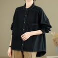thumbnail image 1 of Craaazy Button Down Shirts For Women Twill Solid Color Long Sleeved Shirt Gifts For Women, 1 of 7