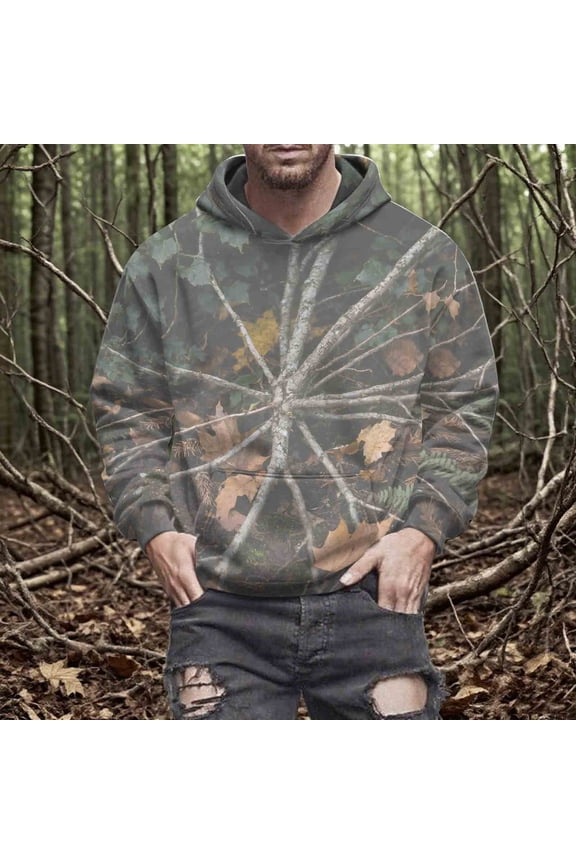 Camo Hoodies For Women and Men Long Sleeve Fleece Pullover With Pockets Maple Leaf Printed Oversized Hooded Sweatshirt Gifts