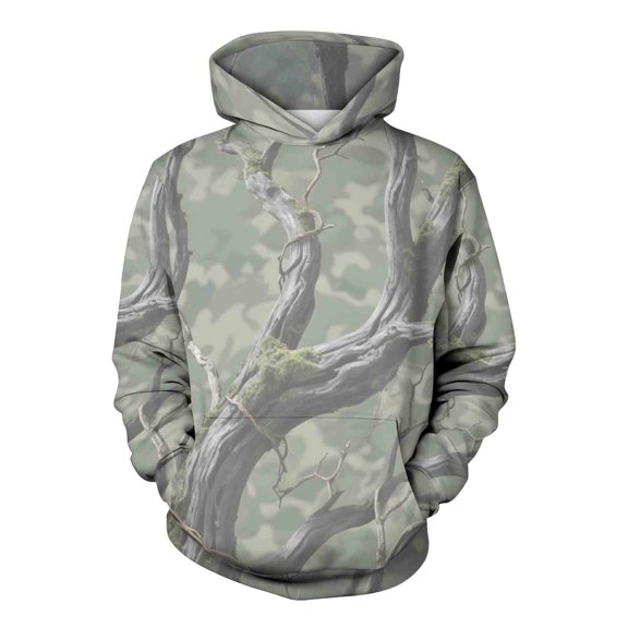 Craaazy Women and Men's Maple Leaf Camo Oversized Long Sleeve Hoodie with Pockets for Outdoor Activities